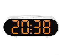 Zoegneer Sveglia multifunzionale da comodino con pad di ricarica rapida wireless integrato, sveglie multiple personalizzabili e funzioni snooze, design moderno salvaspazio per organizzare (arancione)