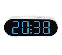 Zoegneer Sveglia multifunzionale da comodino con pad di ricarica rapida wireless integrato, sveglie multiple personalizzabili e funzioni snooze, design moderno salvaspazio per organizzare (blu)