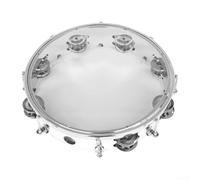 Zoegneer Tamburello portatile in legno autosintonizzante, tamburello portatile, tamburello a mano in legno con campanelle per imparare il ritmo, prestazioni (pelle trasparente)