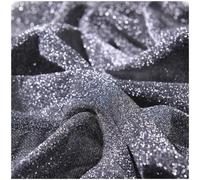 Zoegneer Tessuto glitterato 1,5 x 1,5 m, design stellato lucido, materiale decorativo per cucito, abiti, gonne, sfondo per matrimoni, fotografie, streaming live (I)