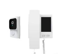 Zoegneer Videocitofono wireless con monitoraggio diretto collegato al campanello intelligente non WiFi con schermo di visualizzazione, per villa, casa, ufficio, appartamento (bianco)