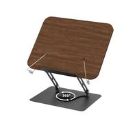 Zoelele Leggio per Libri in Legno, Supporto Libri per Lettura con Base Girevole a 360°, Altezza Regolabile Bookstand, Pieghevole, per Libri, Cuochi, Tablet, Spartito (01)