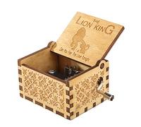 ZOENAE Carillon Antico Intagliato a Forma di re Leone a manovella in Legno Regalo di Natale Decorazione della casa for Soggiorno Camera da Letto Ornamento (Size : 1pc)