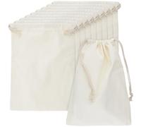 ZOENHOU 10 Sacchetti di Cotone con Coulisse, 30 x 40 cm, riutilizzabili, per Scarpe, Accessori da Viaggio e Confezione Regalo (Beige)