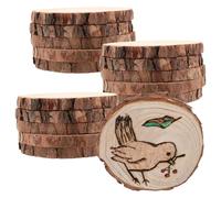ZOENHOU 16 fette di legno naturale da 14 a 15 cm, diametro 14 - 15 cm, cerchi in legno non finiti per artigianato, pittura, matrimonio, fai da te, ornamenti, tovagliette, sottobicchiere
