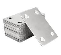 ZOENHOU 30 piastre in metallo da 60 x 38 mm, staffa di supporto dritta piatta in acciaio inossidabile con 120 viti, piastra di giunzione per riparare riparazione mobili