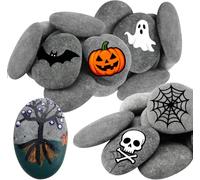 ZOENHOU 40 pietre per pittura, 5-8 cm, colore grigio scuro, pietre lisce per pittura a mano fai da te