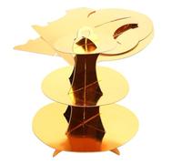 ZOENHOU 6 confezioni di supporti per cupcake in cartone dorato, supporto rotondo a 3 ripiani, torre per dessert, torre per cupcake e cupcake, per tè pomeridiano, compleanni, feste