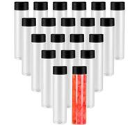 ZOENHOU Confezione da 20 bottiglie vuote in plastica trasparente da 350 ml, con coperchio nero, in PET, riutilizzabili, con chiusura sicura, ideali per bere, picnic, servire, conservare a casa