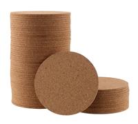 ZOENHOU Set di 60 sottobicchieri rotondi in sughero, 10 cm, diametro 3 mm, spessore 3 mm, sottobicchieri assorbenti, per casa, ufficio, bar, ristorante