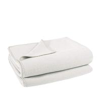 zoeppritz since 1828’, Coperta in Morbido Pile con Punto d'uncinetto da 160 x 200 cm, Poliestere/Viscosa., 010 Bianco, 160 x 200 cm