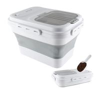 ZoeQide Contenitore per cibo per cani, 10 kg, per cani e gatti, con cucchiaio, pieghevole, per alimenti per animali domestici, per conservare alimenti per animali