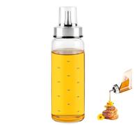 ZoeQide Dispenser di miele in vetro da 300 ml - Dispenser di sciroppi senza gocciolamento con coperchio e beccuccio pressato - Dispenser per miele in vetro per cucina, colazione, caffè bar e