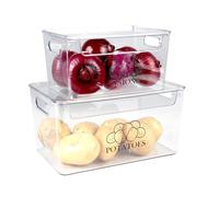 ZoeQide Porta Patate In Acrilico Trasparente, Set Di 2 Contenitore Patate e Cipolle -Porta Patate Cipolle Impilabile, Per Patate, Frutta e Verdura In Cucina Spazio Di Archiviazione e Organizzazione