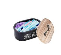 ZoeQide Scatola igienica per il bagno, grande contenitore per tamponi e rilegatura con coperchio in legno, pratico organizer per cosmetici per dischetti di cotone e tamponi di cotone, per l'igiene