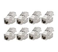 ZOERAX 8 x CAT7 Keystone RJ45 modulo femmina - Morsetto da taglio LSA senza attrezzi per cavi CAT7/CAT6a/CAT6, 10 Gbps 1000 MHz, STP completamente schermato (AWG 22-24) - Per pannello patch e presa di