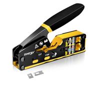 ZOERAX Pinza crimpatrice RJ45 per connettori RJ11/RJ12 standard, connettori pass-through RJ45, giallo