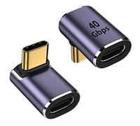 zoerbufan 2 Pezzi Adattatore USB C da 90 Gradi, USB-C Femmina a USB 4 Maschio, Connettore Cavo Caricatore Tipo C, Thunderbolt 4/3 40Gbps 8K@60hz per MacBook PRO/Air, Steam Deck, Switch(F)