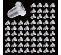 zoerbufan 200 Pezzi Chiusure per Orecchini Universale, Ferma Orecchini in Silicone Trasparenti per Orecchini Gioielli DIY（4 * 5mm)