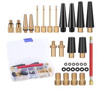zoerbufan 33 Pezzi Adattatore Valvola Bici Pompa Bicicletta con Tubo di Gonfiaggio, Set Kit Gonfiaggio Bici SV DV AV per Pompa a Sfera valvola Bici Pneumatici