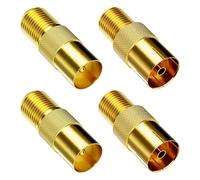 zoerbufan 4 Pezzi SAT Cavo Adattatore, Connettore Coassiale in Metallo, F-Socket Coassiale F-Socket a 2X Spina d'Antenna IEC e 2X Presa d'Antenna IEC