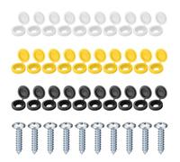 zoerbufan 48 Pezzi Tappi Coprivite Incernierato in Plastica con 12 Viti in Acciaio inox, Copri Viti, Ripiegabile Coprivite per Mobili, Tappi a Vite Piega per Casa, Ufficio, Negozio