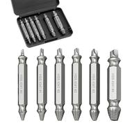 zoerbufan 6 Pezzi Estrattore Viti Danneggiate, Estrattore Viti Spanate per Danneggiati/Spellati, Set Di Strumenti Dispositivo Di Rimozione Bullone Rotto In Acciaio HSS 4341(Argento-V1)