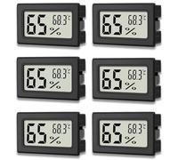 zoerbufan 6 Pezzi Mini Termometro Digitale Termometri Ambienti, LCD Termometro Digitale Monitor di Temperatura per Cameretta per Bambini, Camera da letto e Cantina