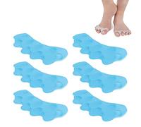 zoerbufan 6 Pezzi Separatore Dita Piede, Distanziatori Dita Piedi, Barelle in Gel per Dita del Piede Sovrapposte, Allargadita in Morbido Raddrizza Toe Spacer per Donne e Uomini, 0% BPA (Blu)