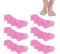 zoerbufan 6 Pezzi Separatore Dita Piede, Distanziatori Dita Piedi, Barelle in Gel per Dita del Piede Sovrapposte, Allargadita in Morbido Raddrizza Toe Spacer per Donne e Uomini, 0% BPA (Rosa)