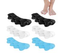 zoerbufan 6 Pezzi Separatore Dita Piede, Distanziatori Dita Piedi, Barelle in Gel per Dita del Piede Sovrapposte, Allargadita in Morbido Raddrizza Toe Spacer per Donne e Uomini, 0% BPA (3 Colori)