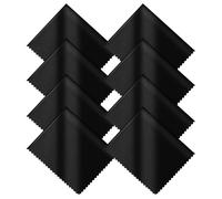 zoerbufan 8 Pezzi Panni in Microfibra, Panno Pulizia Occhiali per Pulire Occhiali, Lenti, Tablet, Telefon, Obiettivo Della Fotocamera, Riutilizzabile, 18cm x 15cm(Nero)