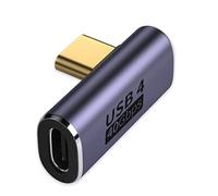 zoerbufan Adattatore USB C da 90 Gradi, USB-C Femmina a USB 4 Maschio, Connettore Cavo Caricatore Tipo C, Thunderbolt 4/3 40Gbps 8K@60hz per MacBook PRO/Air, Steam Deck, Switch(T)