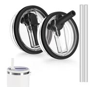 zoerbufan Coperchio a Tenuta Stagna per Tazza Stanley 40 Once, 2 Pezzi Coperchio Di Ricambio per Tazza con 2 Pezzi Di Cannuccia, Coperchi per Tazza Riutilizzabili Accessori per Tazza(Nero)
