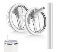 zoerbufan Coperchio a Tenuta Stagna per Tazza Stanley 40 Once, 2 Pezzi Coperchio di Ricambio per Tazza con 2 Pezzi di Cannuccia, Coperchi per Tazza Riutilizzabili Accessori per Tazza(Bianco)