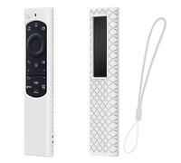 zoerbufan Custodia Telecomando per Samsung SolarCell Smart TV BN59 Series, Anti-Scivolo Cassa Copertura per Samsung QLED TV Remote Cover con Cordino (Bianco)