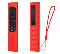 zoerbufan Custodia Telecomando per Samsung SolarCell Smart TV BN59 Series, Anti-Scivolo Cassa Copertura per Samsung QLED TV Remote Cover con Cordino (Rosso)