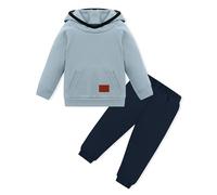 ZOEREA Abbigliamento per Bambini 2-pezzi Completo da Ginnastica Felpa con Cappuccio a Maniche Lunghe Pantaloni Elasticizzati Set di Abbigliamento 12 Mesi fino a 5 Anni, Blu, 18-24 Monate
