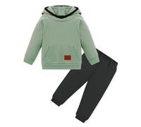 ZOEREA Abbigliamento per Bambino 2-pezzi Completo da Allenamento Felpa con Cappuccio a Maniche Lunghe Pantaloni Elasticizzati Top 12 Mesi fino a 5 Anni, verde, 2-3 Jahre