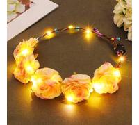 Zoestar Ghirlanda per capelli con ghirlanda di fiori a LED che si illumina, accessorio per capelli per donne e ragazze