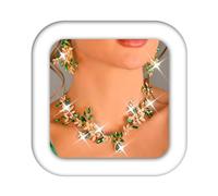 Zoestar Set di gioielli da sposa con collana e orecchini con strass verde oro e cristallo scintillante per costume formale da donna, Misura unica, /, Nessuna pietra preziosa