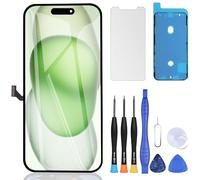 ZOETEC Schermo di ricambio per iPhone 15 Plus LCD 6,7 pollici Full HD Retina Display COF Touch Screen Digitizer Frame Assembly con kit di strumenti di riparazione, adesivo impermeabile, vetro