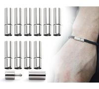 ZoeTekway 10 Pezzi Argento Cordone End Caps Catena Chiusura Fibbia Spingere Paracord Chiusure per Bracciali Gioielli Making