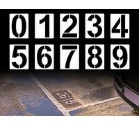 ZoeTekway 10 pezzi Grande Numero Stencil, Lunghezza 20cm, Template Pay per la marcatura del parcheggio, modelli di numeri riutilizzabili per i numeri civici da 0 a 9