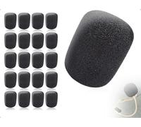 ZoeTekway 20 pezzi Antivento per Microfono, Mini Copertura di Ricambio in Schiuma, Antivento per Cuffie da Bavero, Utilizzato per Piccole Cuffie, Insegnamento, Spettacoli Teatrali, Riunioni (Nero)