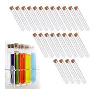 ZoeTekway 24 pezzi provette con tappo in sughero, provette trasparenti in plastica rigida per regali di feste, matrimoni, caramelle, sali da bagno, spezie, fiori
