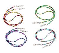 ZoeTekway Confezione da 4 Catene per Occhiali da Donna, Collana con Cinturini per Occhiali da Lettura, Collana con Maschera da Donna e Uomo, Elegante Porta Occhiali, Perline di Riso C antidérapantes