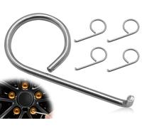 ZoeTekway Confezione da 4 Strumenti per la rimozione dei Cappucci dei bulloni delle Ruote,Strumento Gancio per la rimozione dei Cappucci dei Dadi delle Ruote,estrattore per Cappucci,Pinza copricerchi