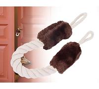 ZoeTekway Fermaporta in cotone con chiusura a scatto marrone, protezione per porte animali domestici e bambini