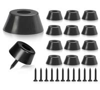 ZoeTekway Set paraurti in gomma da 12 pezzi,piedini rotondi per proteggere le sedie,cuscinetti in gomma per proteggere dall'umidità e dai graffi sul pavimento,12 piedini e 14 viti(nero,25 mm)